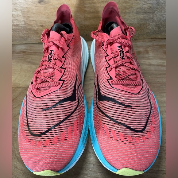 Hoka One One Mach X 2 Mens Size 12.5 Running Shoes Sneakers Grapefruit Coral - Picture 3 of 12